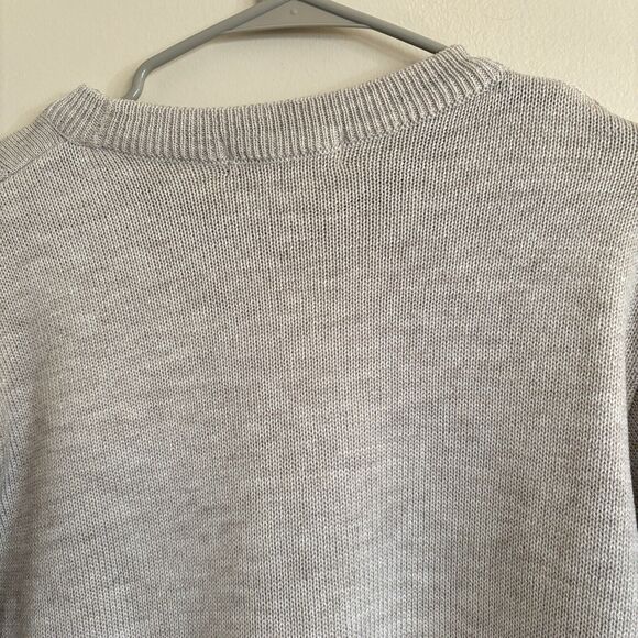 Cavallio Crew Neck Sweater Solid Plaid Gray Silver Convex Concave - Mens Size M - Picture 6 of 8